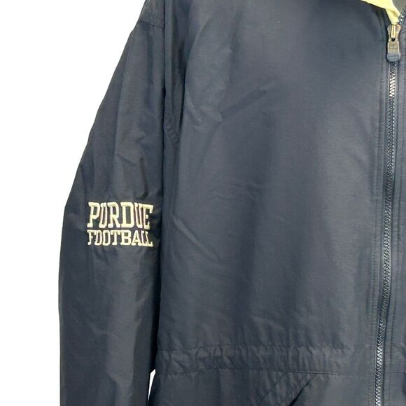 Vintage Purdue Boilermakers Football Hooded Jacket Mens 2XL XXL Black Champion - Picture 7 of 11